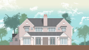 Rendering of new brick home in central Florida