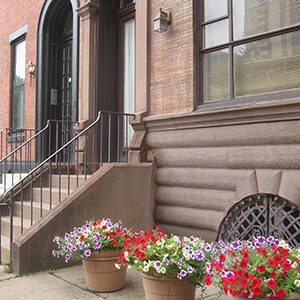 Exterior of renovated brownstone