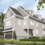 Rendering of clapboard and shingle house exterior
